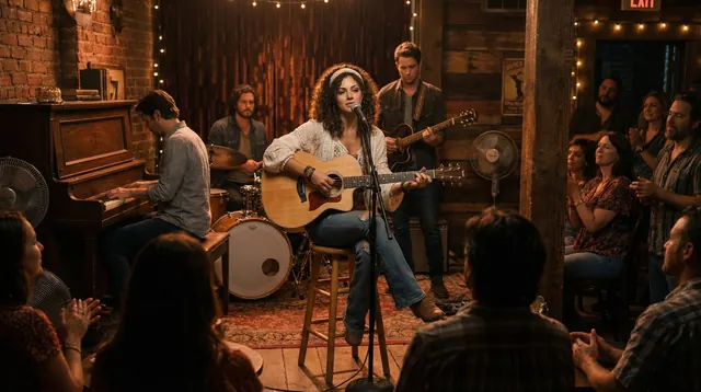 Rose Light Reverie performing in a warm acoustic setting